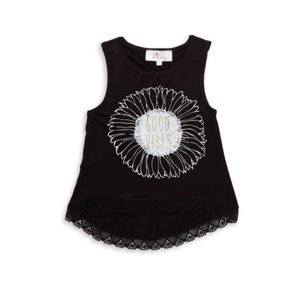 NWT NEW Love & Sunflowers Girl’s  Good Vibes Tank